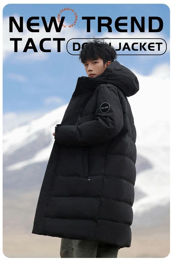 ダウン90 ダウンコート メンズコート ジップアップパーカー フード付き 男性 ミドル丈 コート 厚手 暖かい 防寒 冬 アウトドア アウ