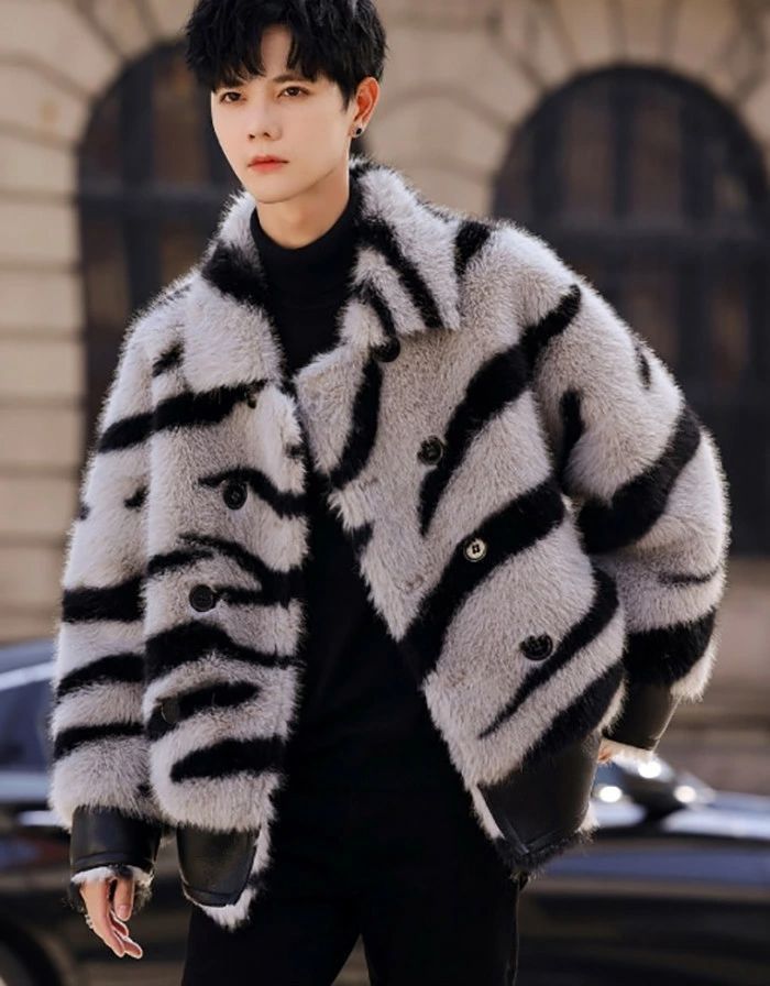 毛皮コート メンズコート フェイクファー ショートコート ファーコート 男性 ピーコート レザージャケット 厚手 暖かい カーディガン ファ