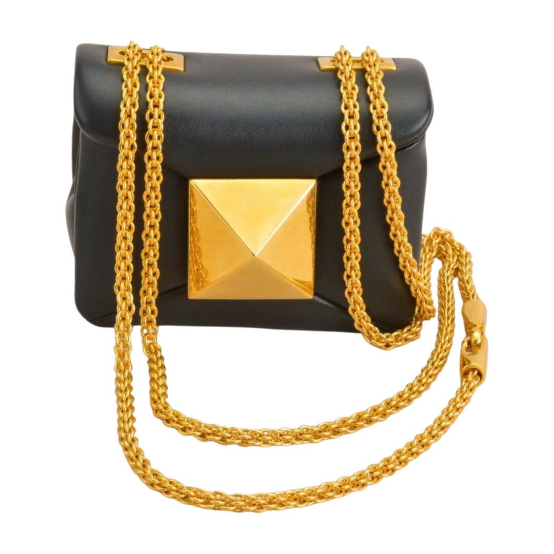 ヴァレンティノ Valentino Garavani ワンスタッズ ショルダーバッグ ブラック ラムスキン レディース F YA 1183