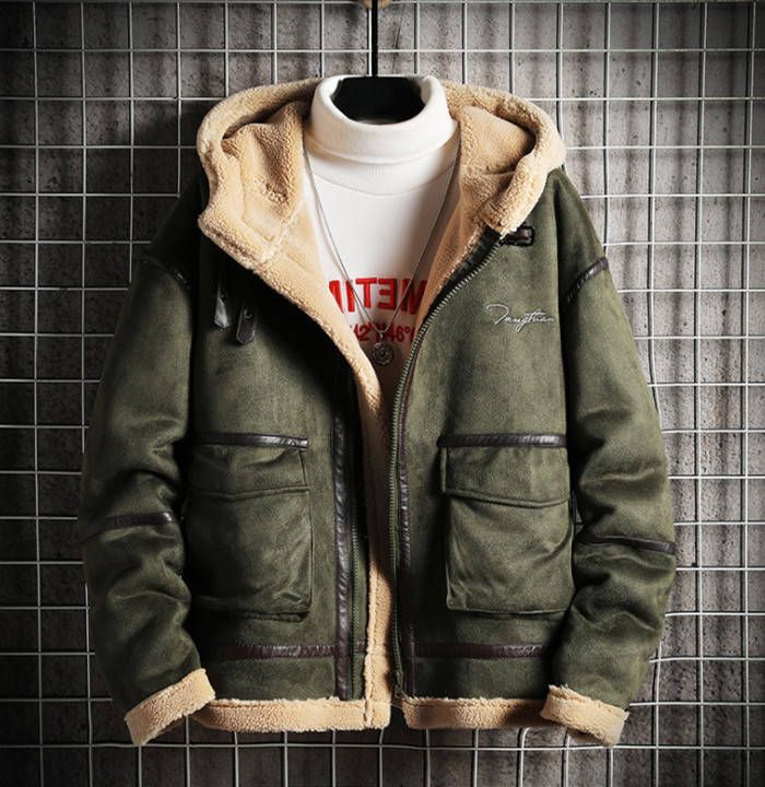 ムートンジャケット 裏ボア ショートコート メンズジャケット フード付きジャケット スエード生地 ライダースジャケット 厚地 フーディー