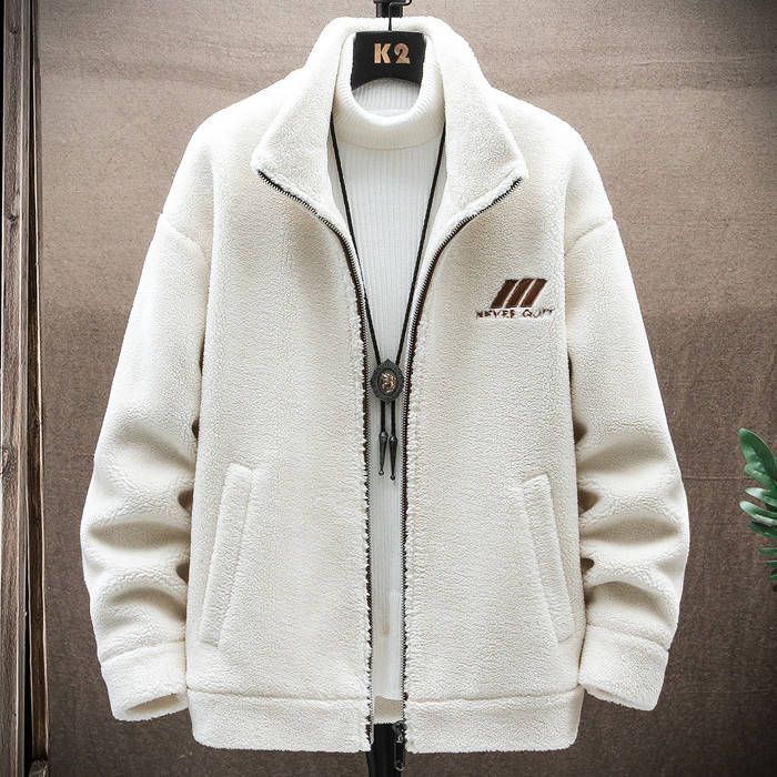  ムートンジャケット ショートコート スタンド メンズジャケット カジュアルジャケット 立ち襟 フルジップジャケット ゆったり ブルゾ コート ジャケット ファッション