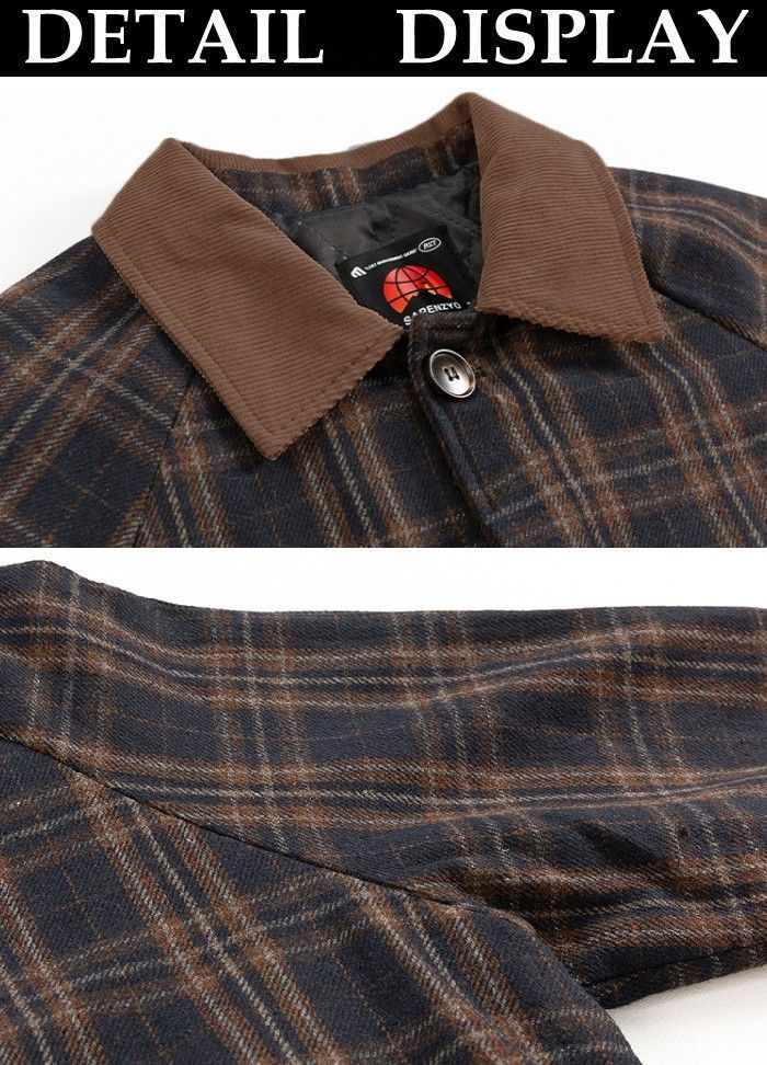  ステン コート メルトンコート メンズコート チェック柄 ロングコート ロング丈 アウター 通勤 秋 冬服 ゆったり ビジネスコート 厚地 コート ジャケット ファッション