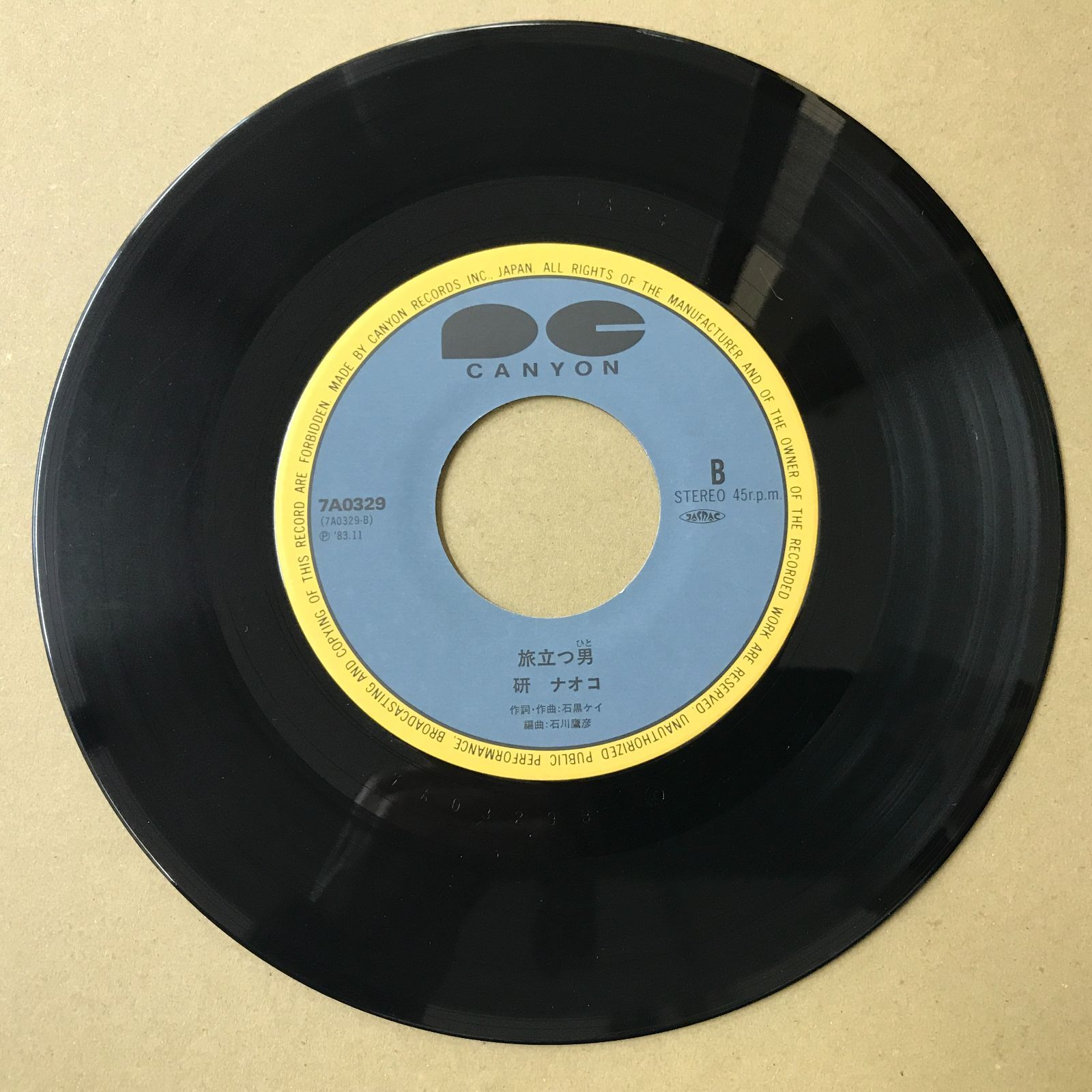 EPレコード 研ナオコ [ けんなおこ ] 泣かせて / 旅立つ男 ( 7A0329