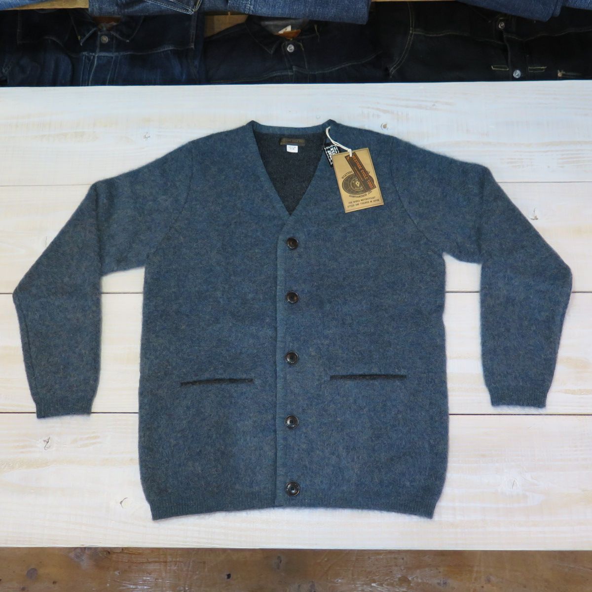 ウエストライド ビンテージ モヘア カーディガン ブルー WEST RIDE VINTAGE MOHAIR CARDIGAN 日本製