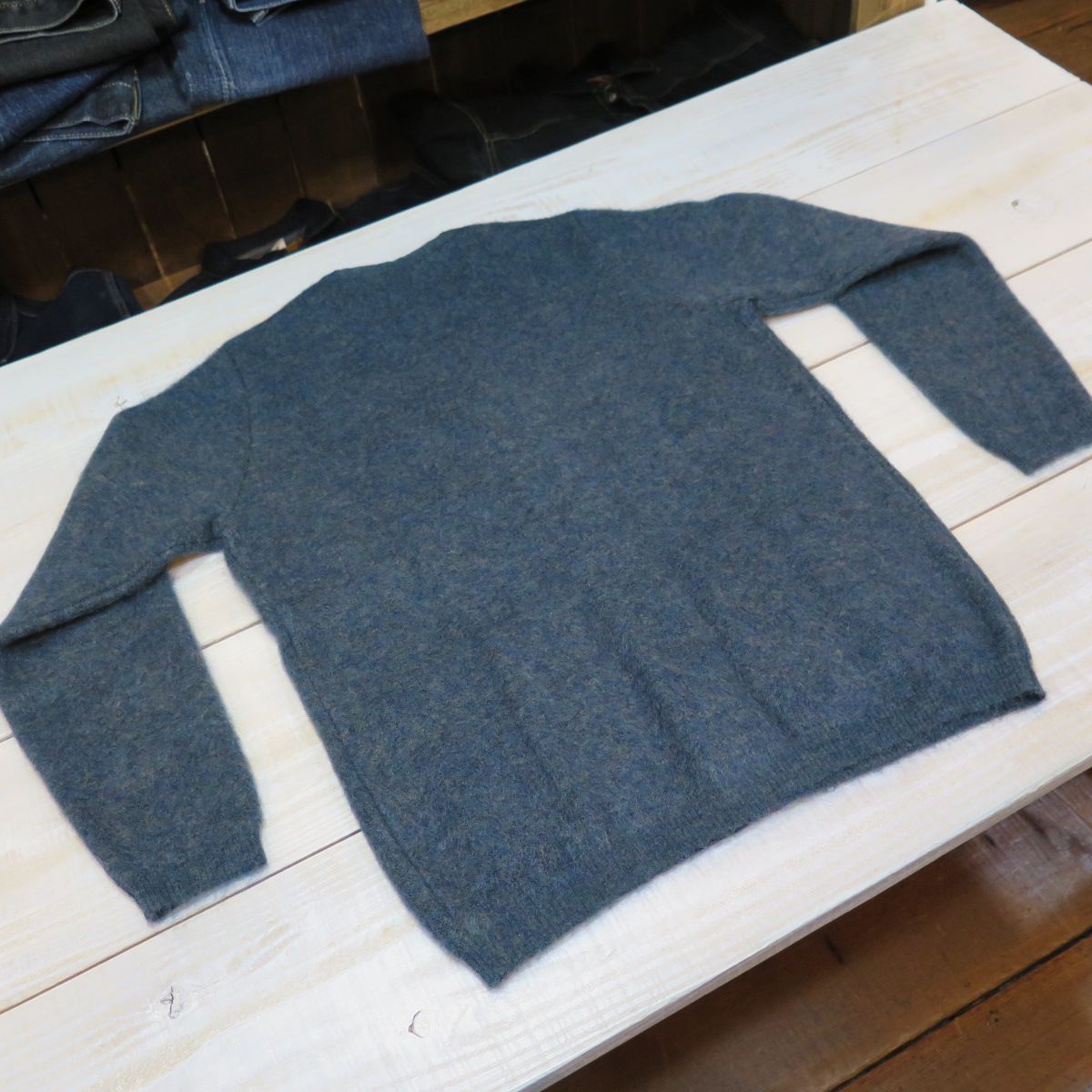 ウエストライド ビンテージ モヘア カーディガン ブルー WEST RIDE VINTAGE MOHAIR CARDIGAN 日本製