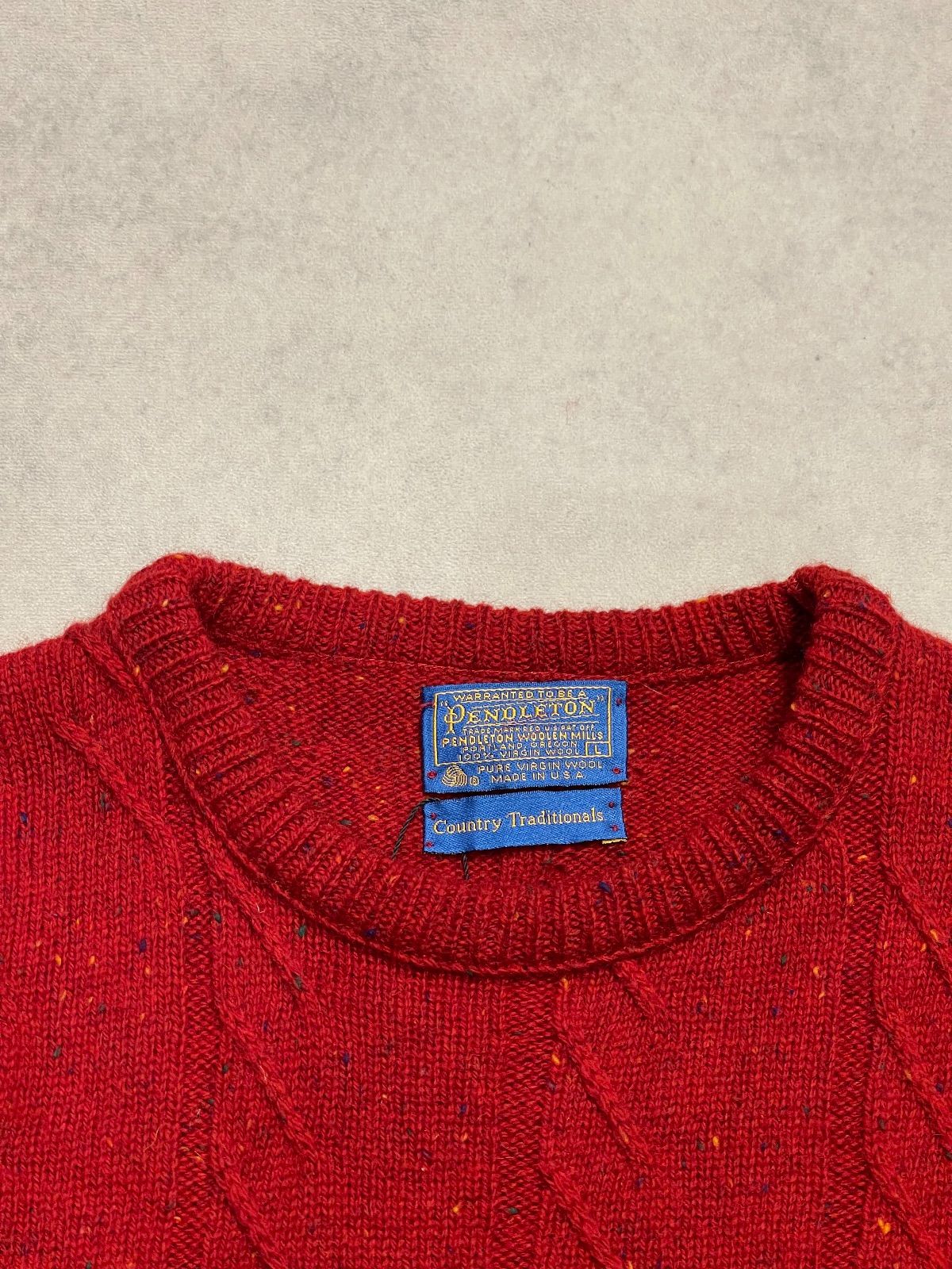 PENDLETON / ニット・セーター(厚手)/ウール/レッド 70s USA製 / PENDLETON 】 ペンドルトン ウール ニット セーター 赤