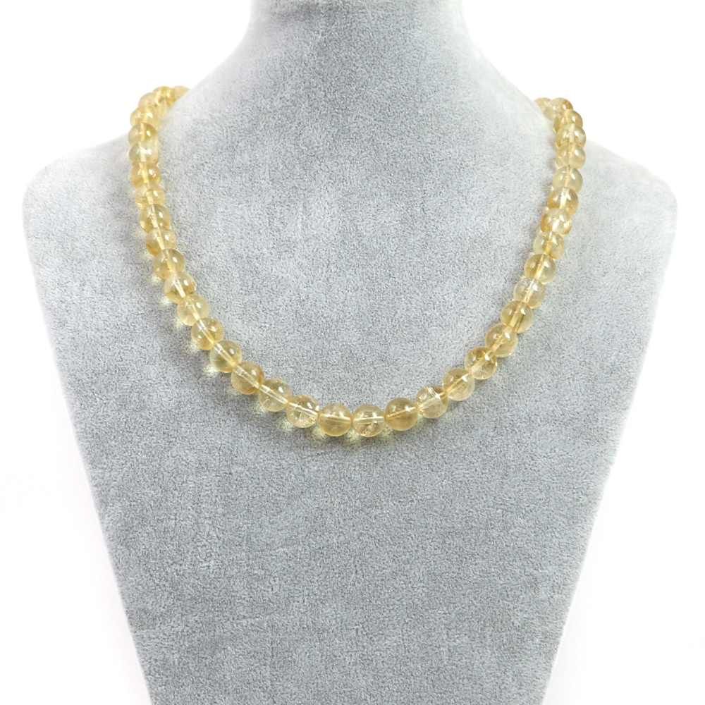 シンプルストーンネックレスシトリン 丸玉 10 mm 天然石ビーズパワーストーン