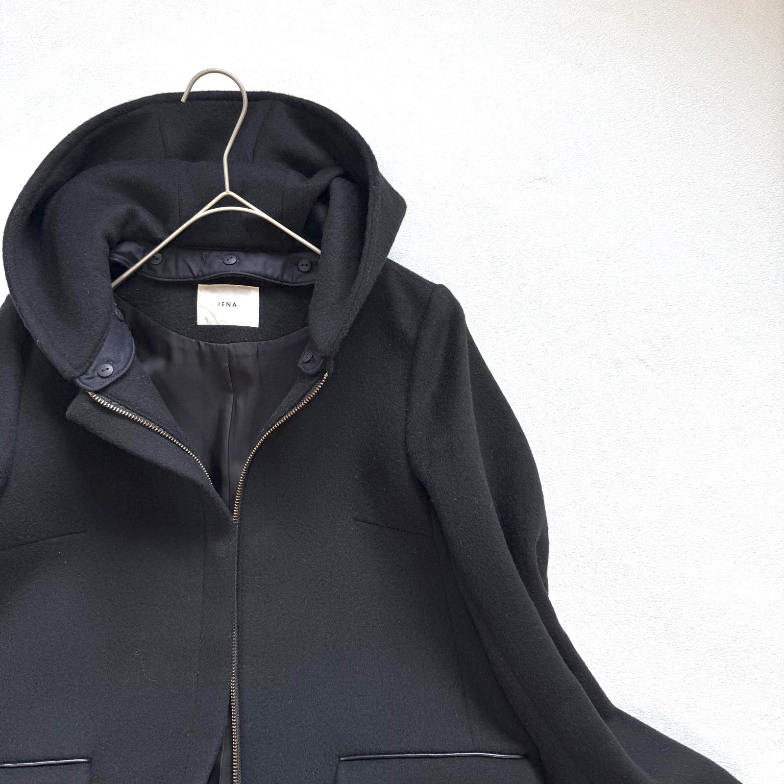 極美品・38✨イエナ 二重織り シャルムフード コクーン コート ノー