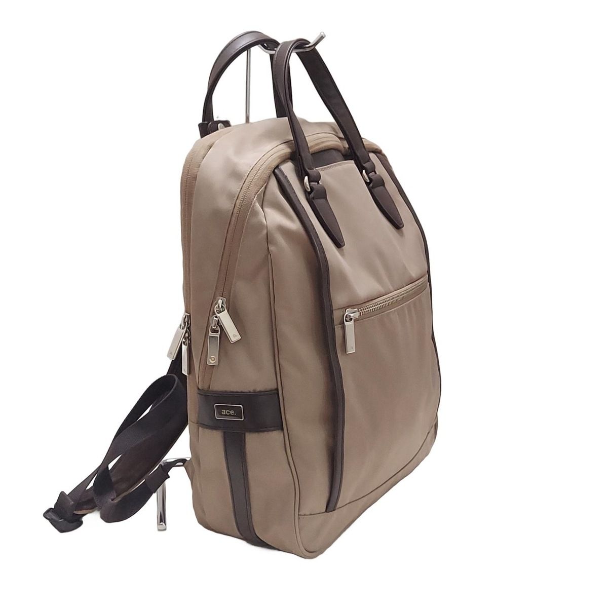 ACE エース リュックサック - ベージュ×ダークブラウン レザー