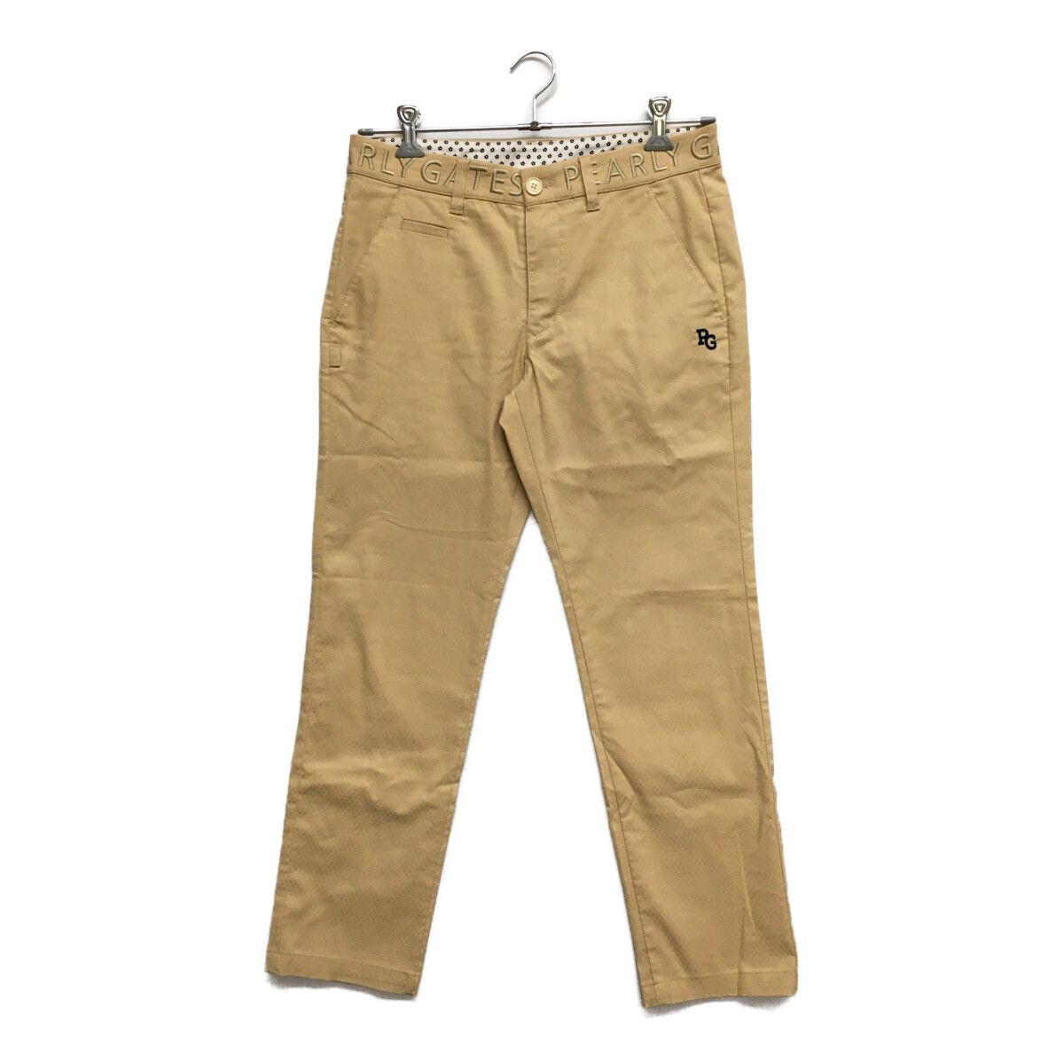 PEARLY GATES ストレッチ ゴルフパンツ サイズ4 ベージュ パーリーゲイツ パンツ ベージュ ストレッチ メンズ 4(M) ゴルフウェア