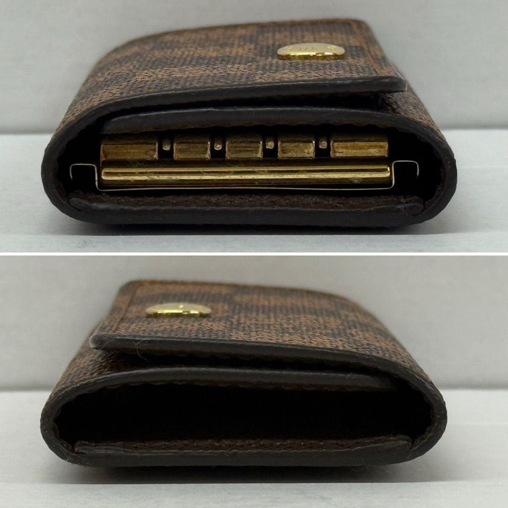 LOUIS VUITTON ダミエ エベヌ ミュルティクレ4 N 62631 ルイヴィトン 4連キーケース ブラウン イニシャル ユニセックス X 0629-001 □286