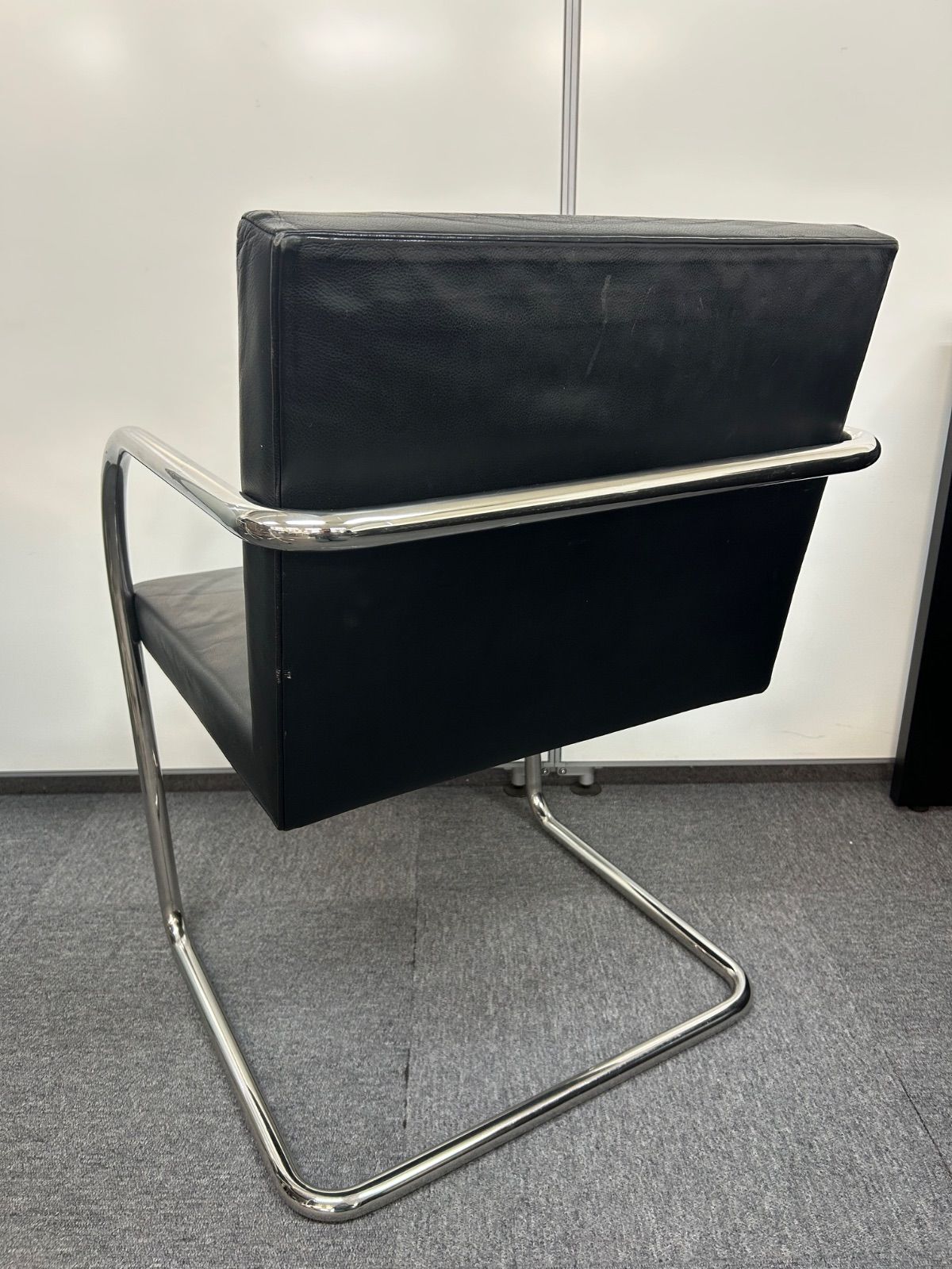 knoll ノール 名作 ブルーノ チューブラーチェア 椅子 総本革 モダン