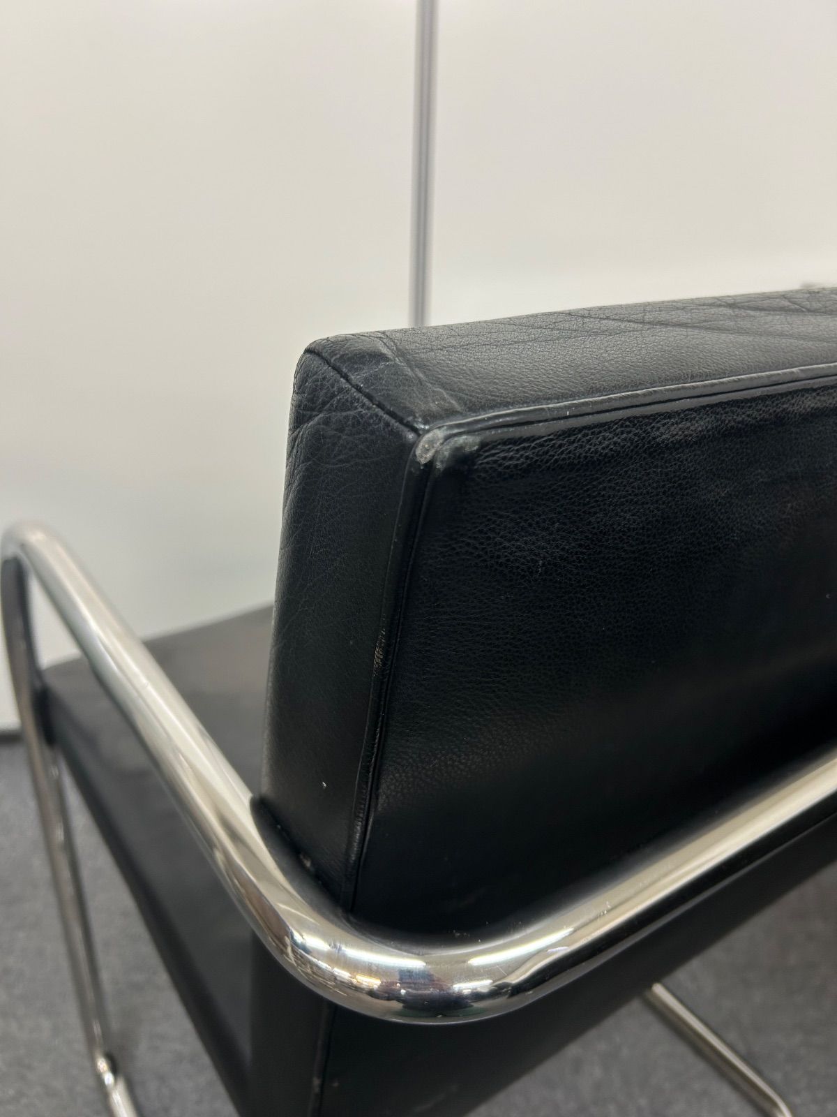 knoll ノール 名作 ブルーノ チューブラーチェア 椅子 総本革 モダン