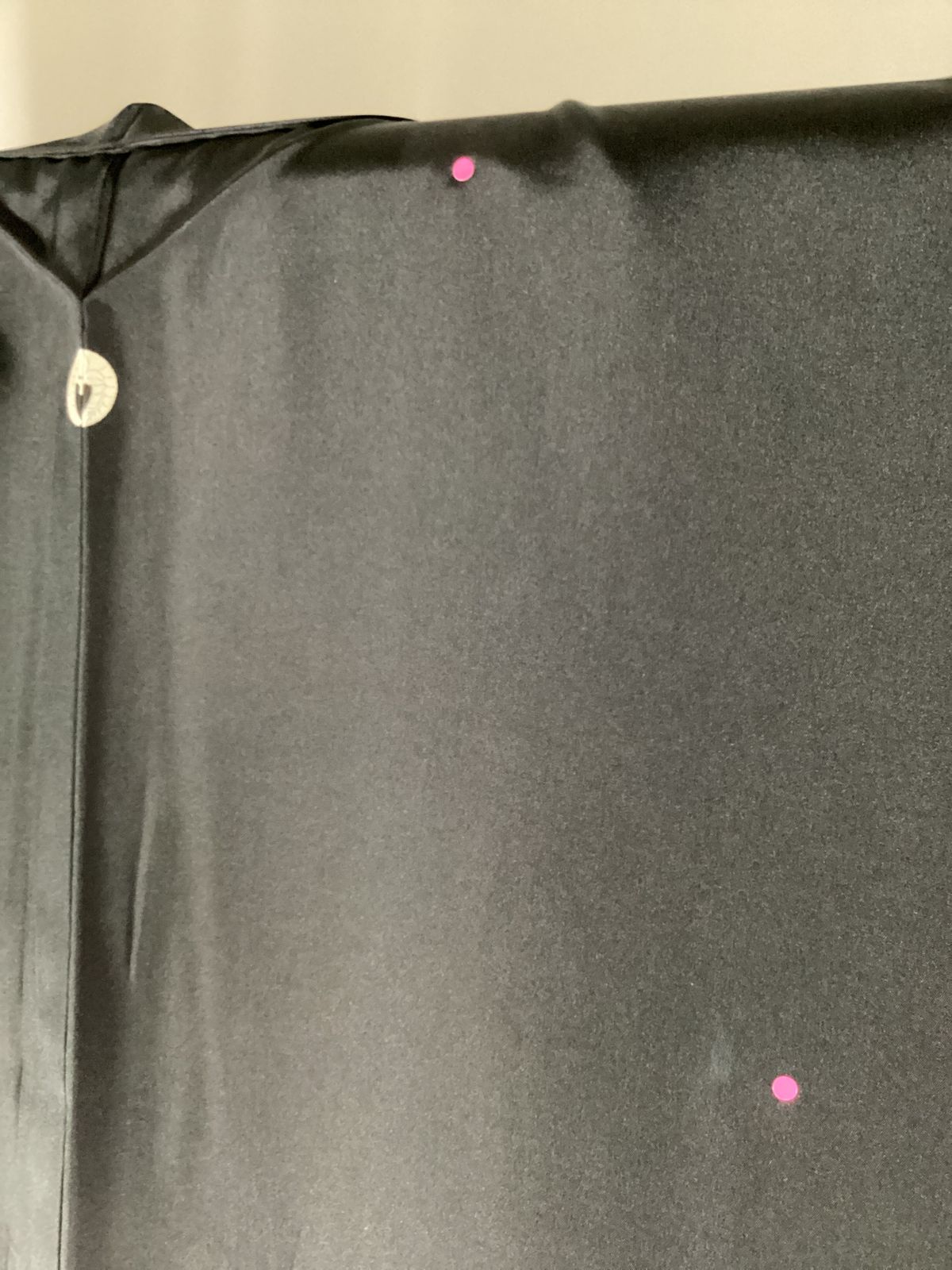 黒紋付＋長襦袢/美品/正絹/喪服/五つ紋/「下り藤」/半衿付/衿下ネーム