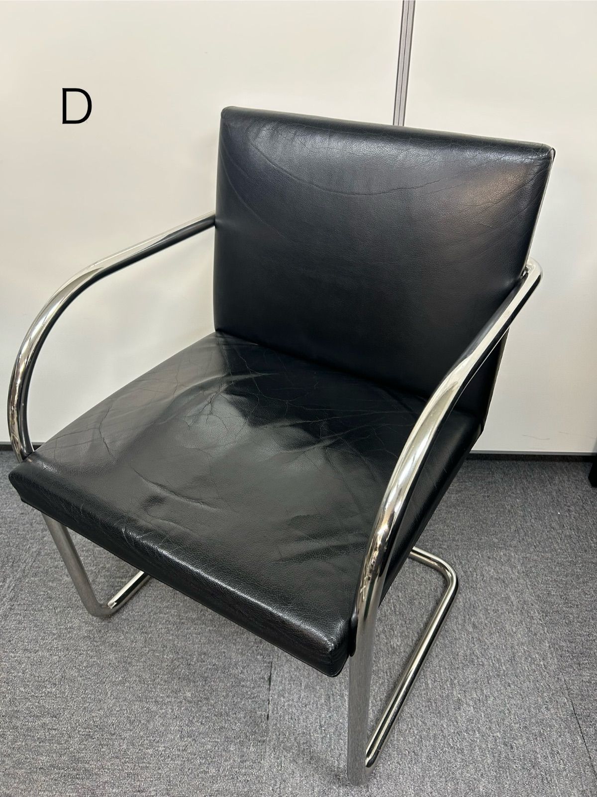 knoll ノール 名作 ブルーノ チューブラーチェア 椅子 総本革 モダン シンプル Ｄ