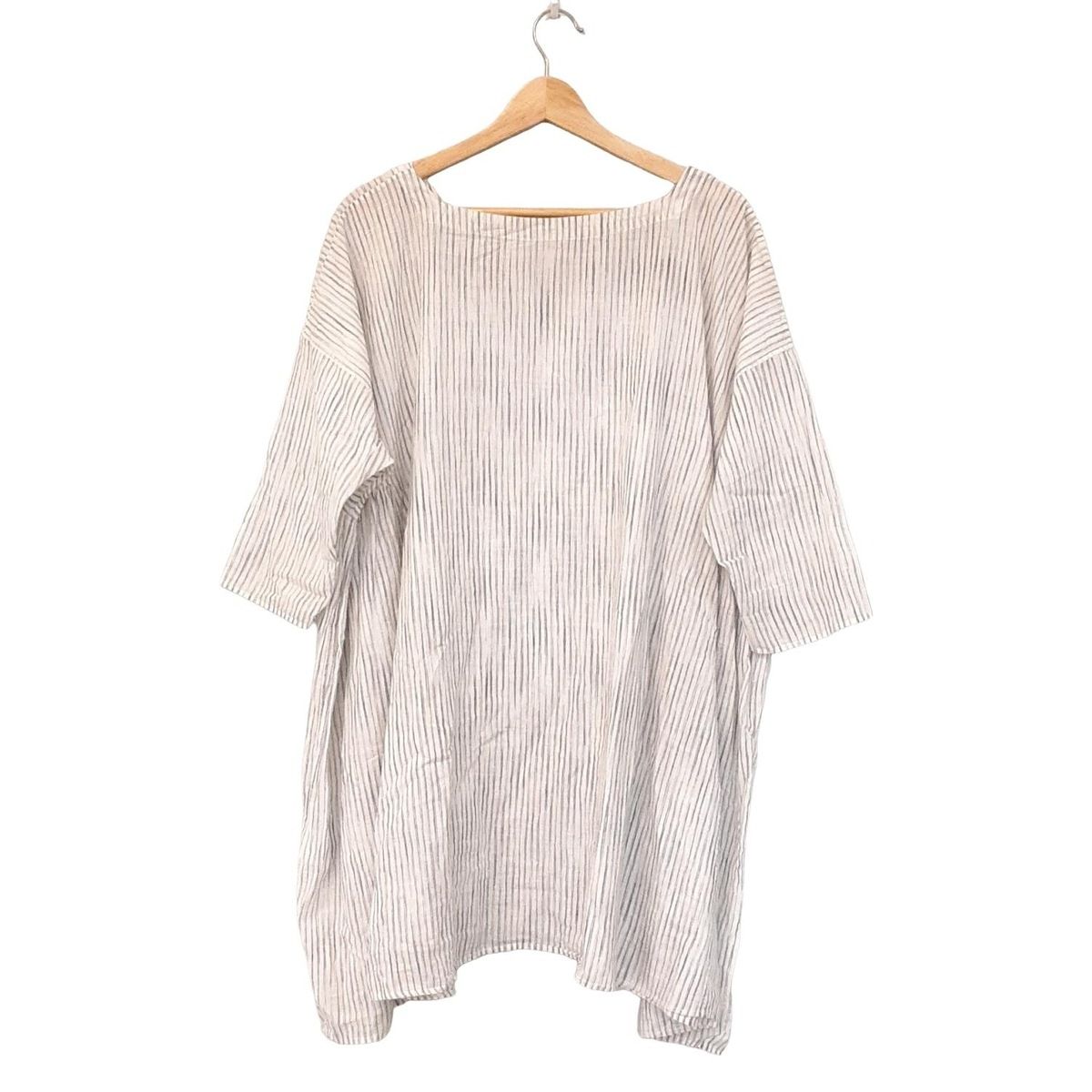 HOUSE OF LOTUS ハウス オブ ロータス チュニック サイズM レディース - 白×ネイビー 七分袖|ストライプ