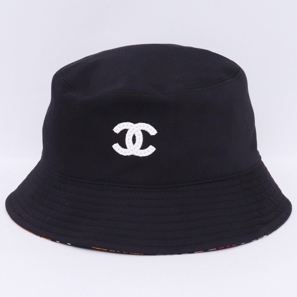 CHANEL ココマーク リバーシブル バケットハット Lサイズ ブラック