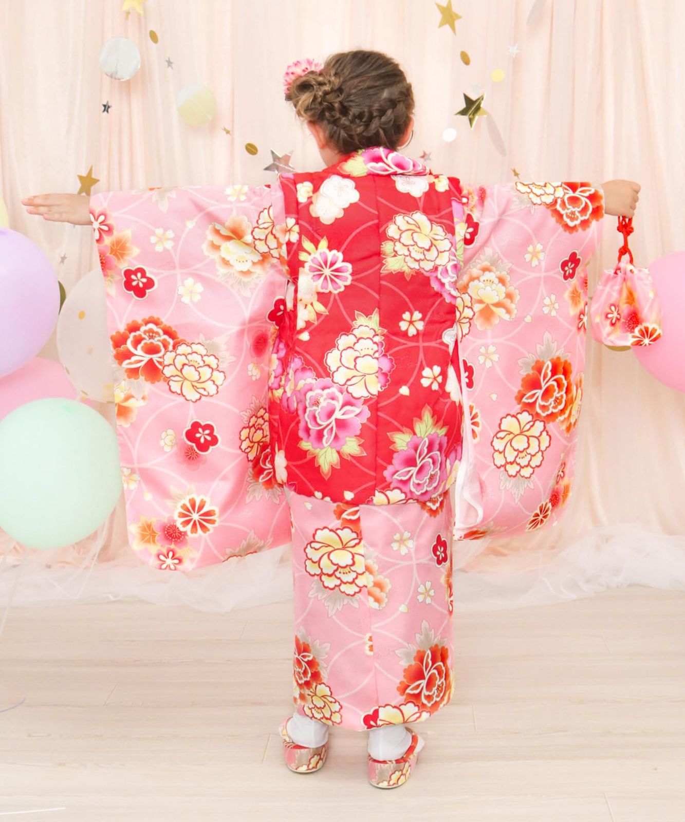  753 フルセット 華やか 小物 被布 セット 着物 C 女の子 3歳 七五三 その他 文房具 事務用品