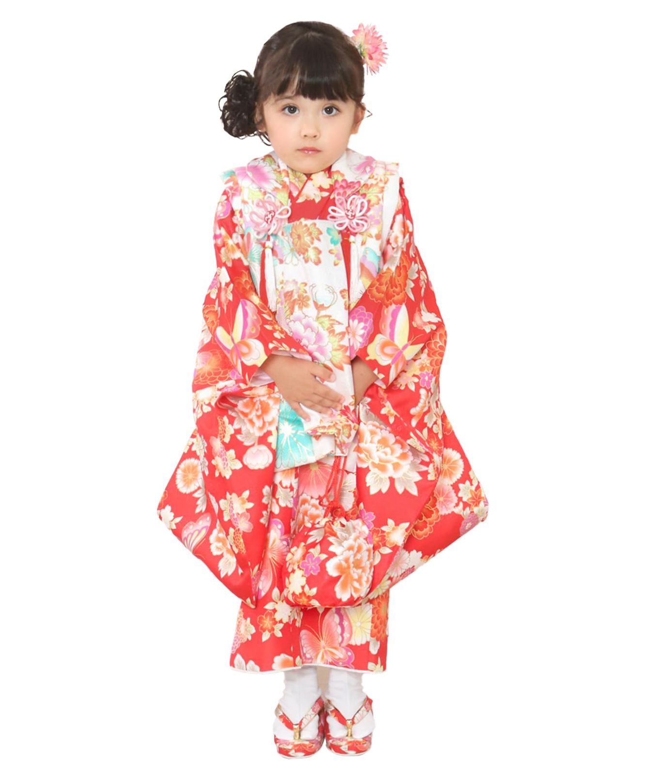 753 フルセット 小物 被布 華やか セット 着物 女の子 C 3歳 七五三