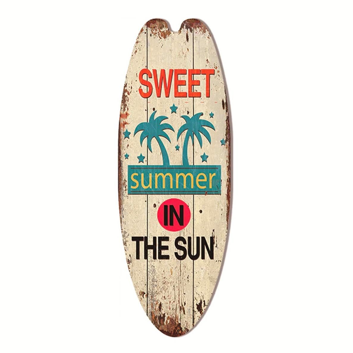 ALOHAMONI] ヴィンテージ アメリカン ウッド サーフボード サイン