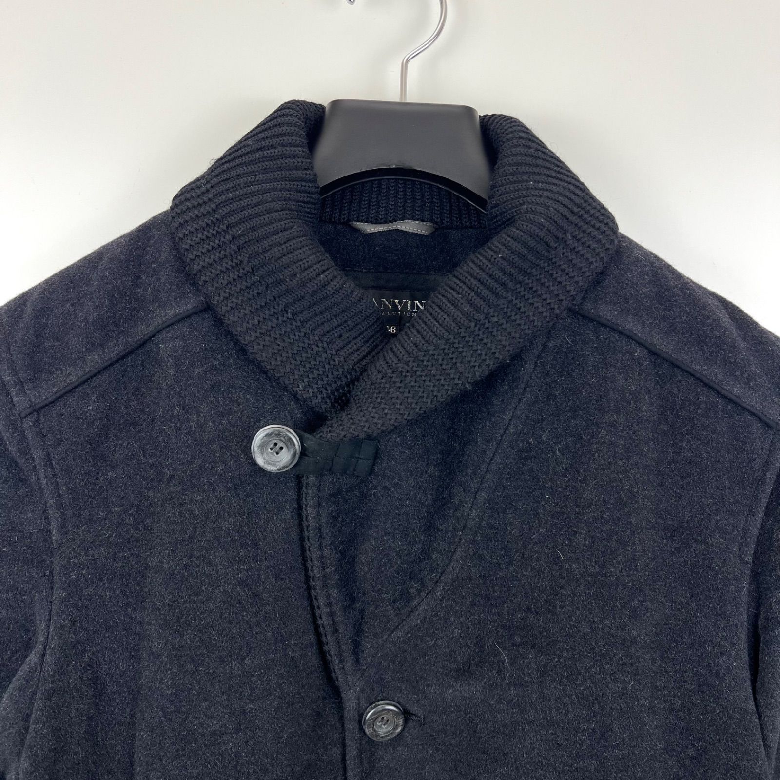 LANVIN collection 00s JAPAN archive angora wool shawl collar coat