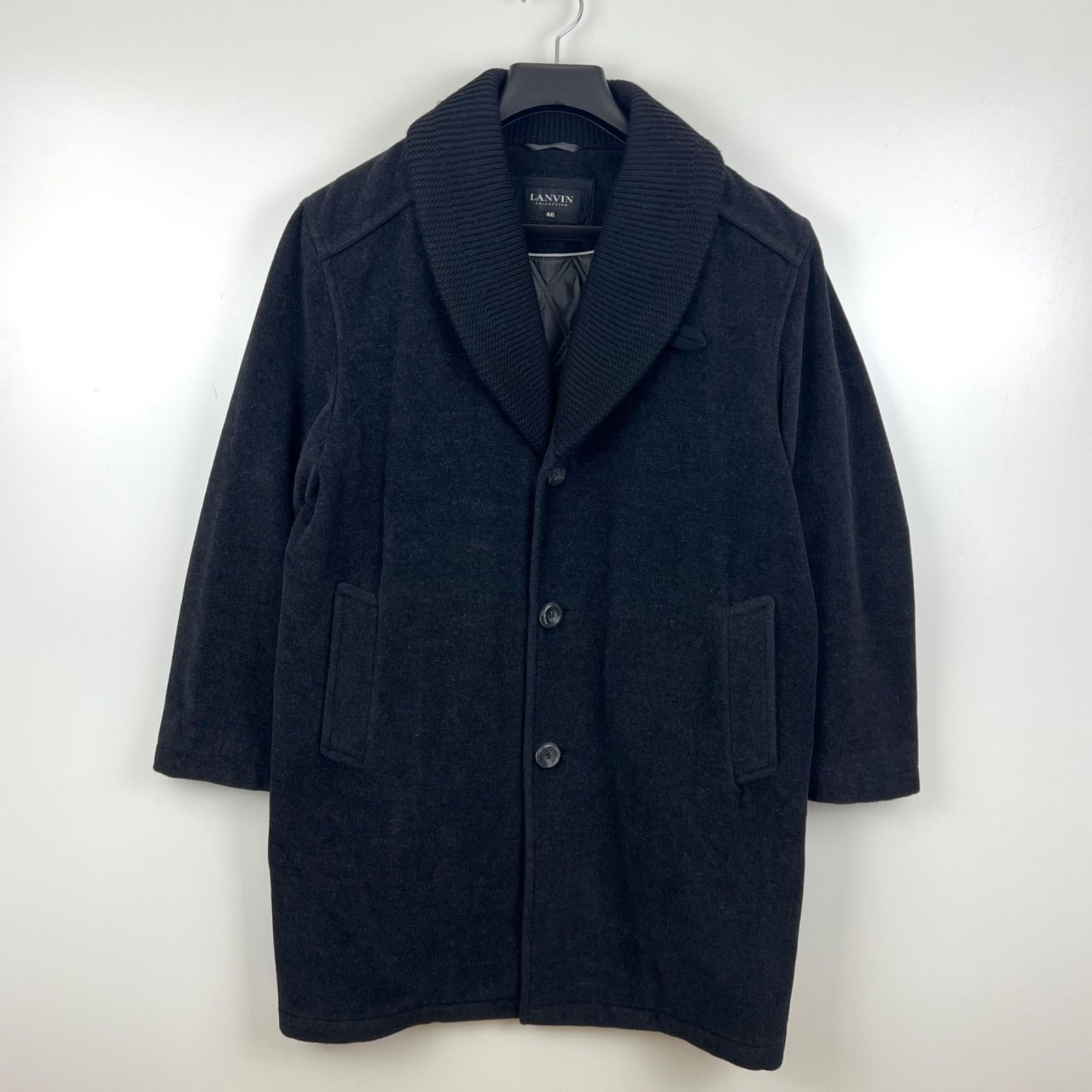LANVIN collection 00s JAPAN archive angora wool shawl collar coat