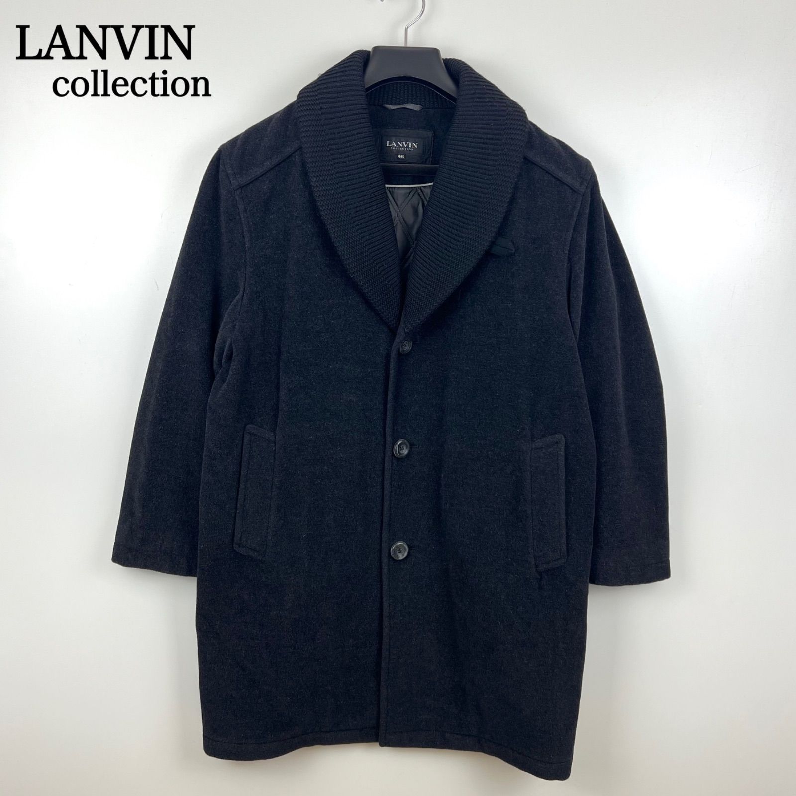 LANVIN collection 00s JAPAN archive angora wool shawl collar coat