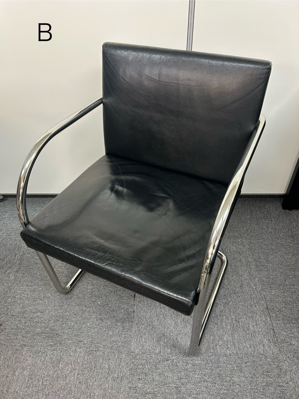 knoll ノール 名作 ブルーノ チューブラーチェア 椅子 総本革 モダン シンプル Ｂ