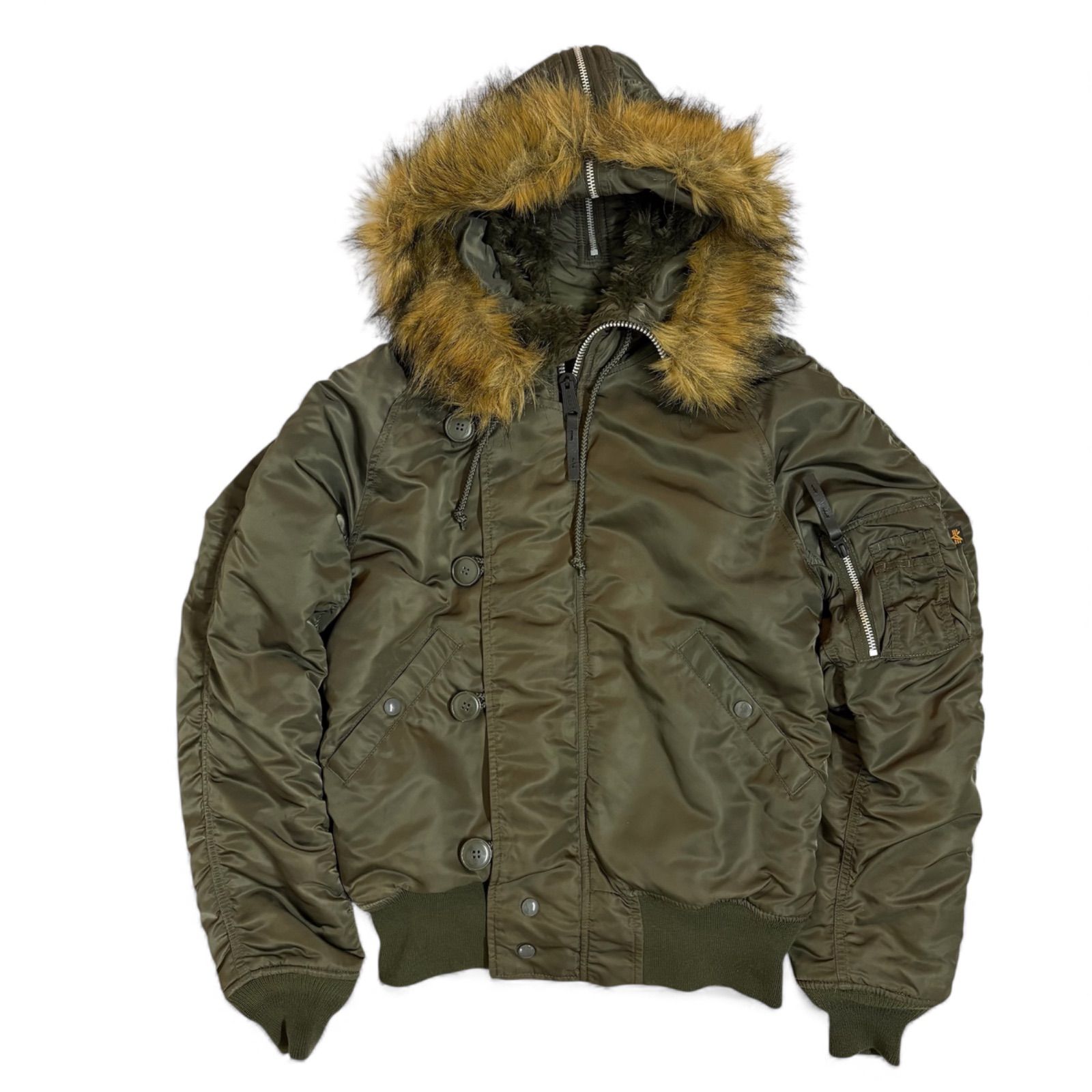 アルファ Alpha N-2B フライトジャケット 短丈 ファー 00s y2k カーキ