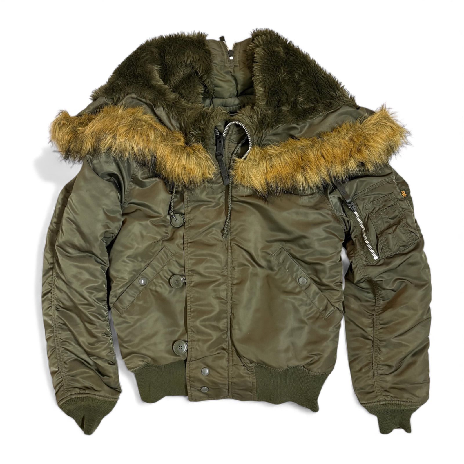 アルファ N-2B フライトジャケット 短丈 ファー 00s y2k アルファ Alpha N-2B フライトジャケット 短丈 ファー 00s y2k カーキ