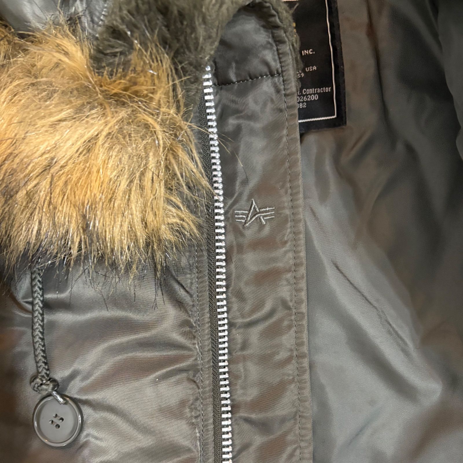 アルファ Alpha N-2B フライトジャケット 短丈 ファー 00s y2k カーキ