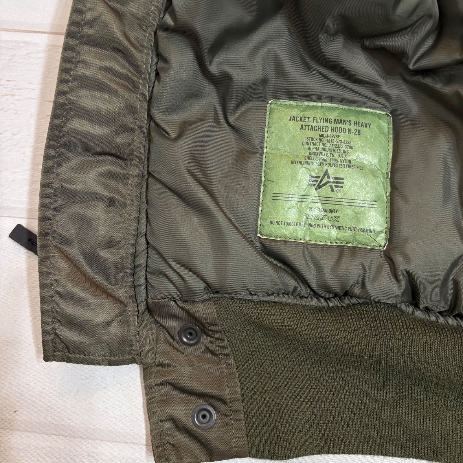 ✨【美品】✨アルファ N-2B 短丈 フライトジャケット S カーキ Y2K アルファ Alpha N-2B フライトジャケット 短丈 ファー 00s y2k カーキ