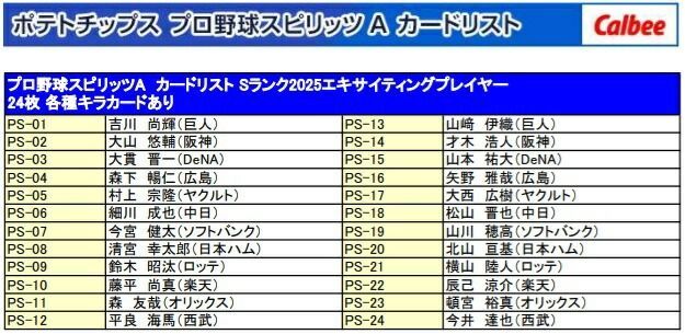 カルビー ポテトチップス プロ野球スピリッツA 22g×96個 賞味期限2026/05