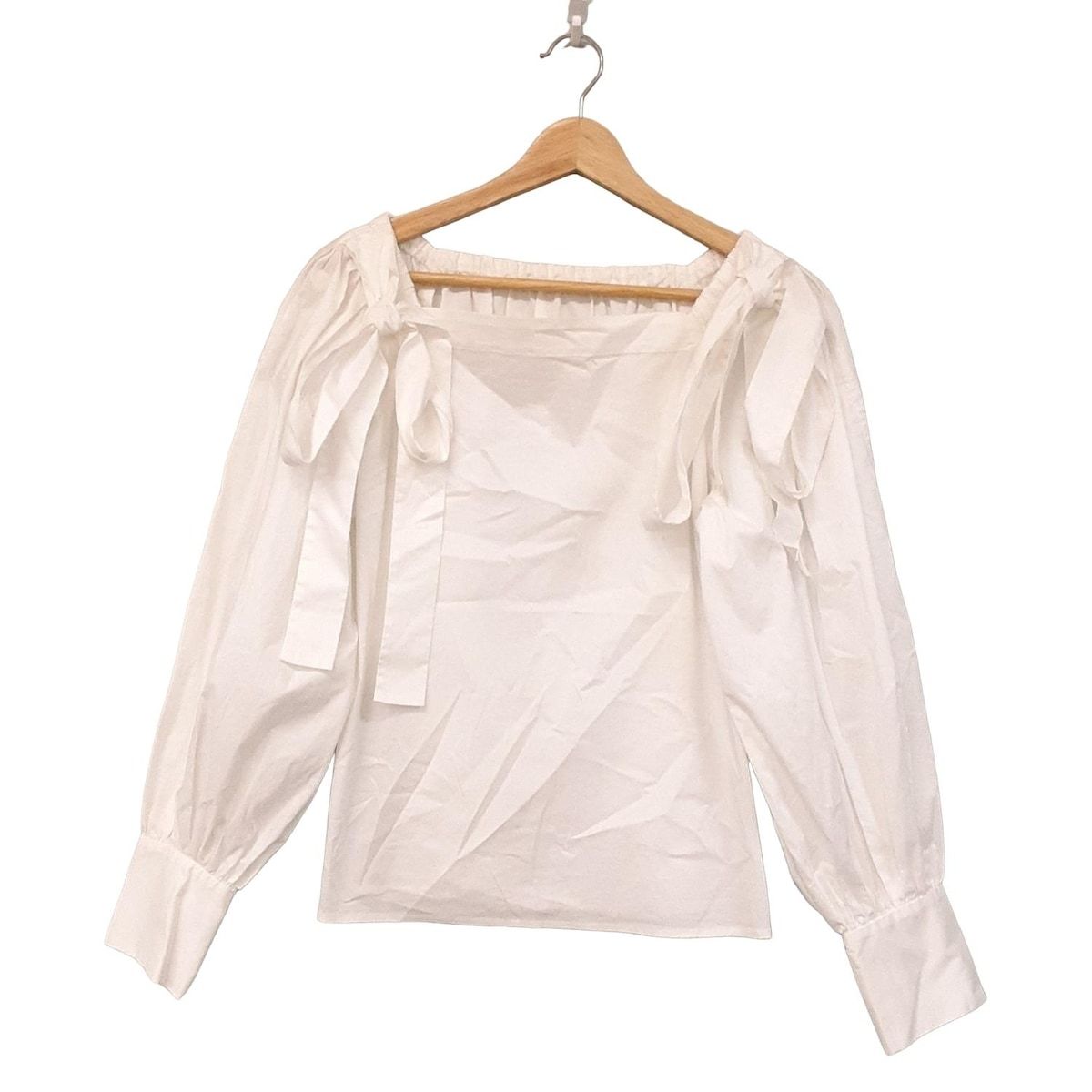 FRAY I.D フレイアイディー 長袖シャツブラウス サイズF レディース - 白 スクエアネック リボン 春 秋物