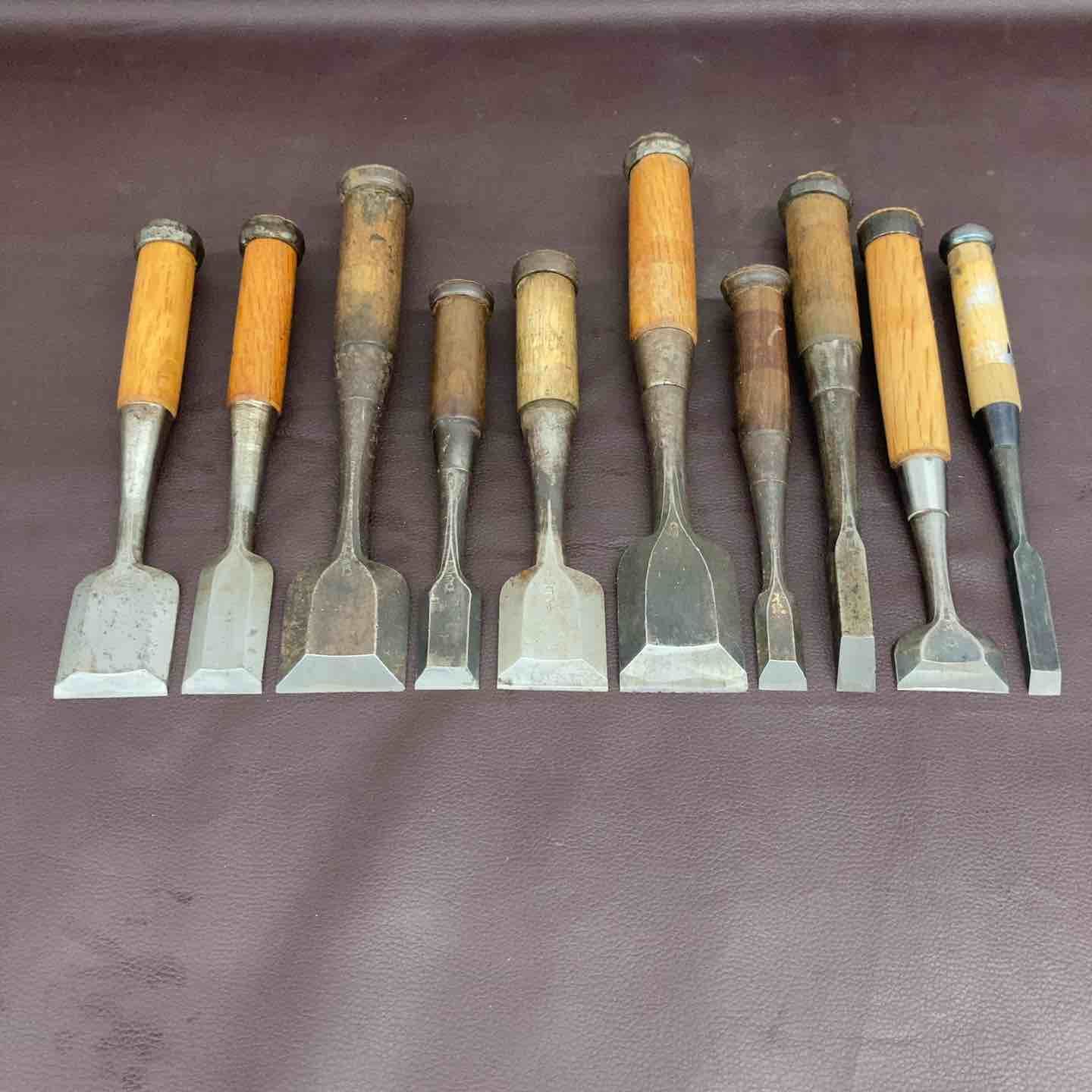 品 鑿 のみ 全10本まとめ 正兼2本 助正2本 岩崎 光国 石流 廣貞 作者不明 鉋 和工具 大工道具