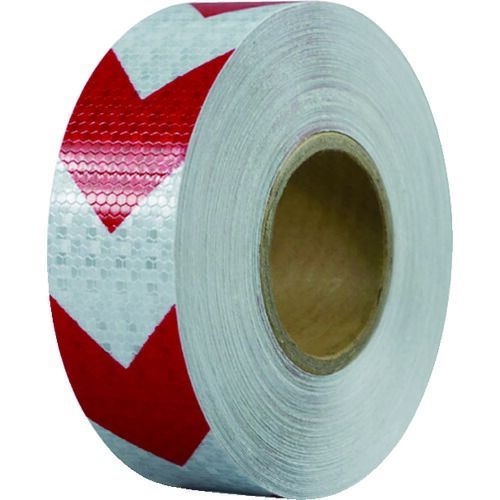 セーフラン 高輝度反射テープ 赤白矢印 幅５０ｍｍ×５０ｍ