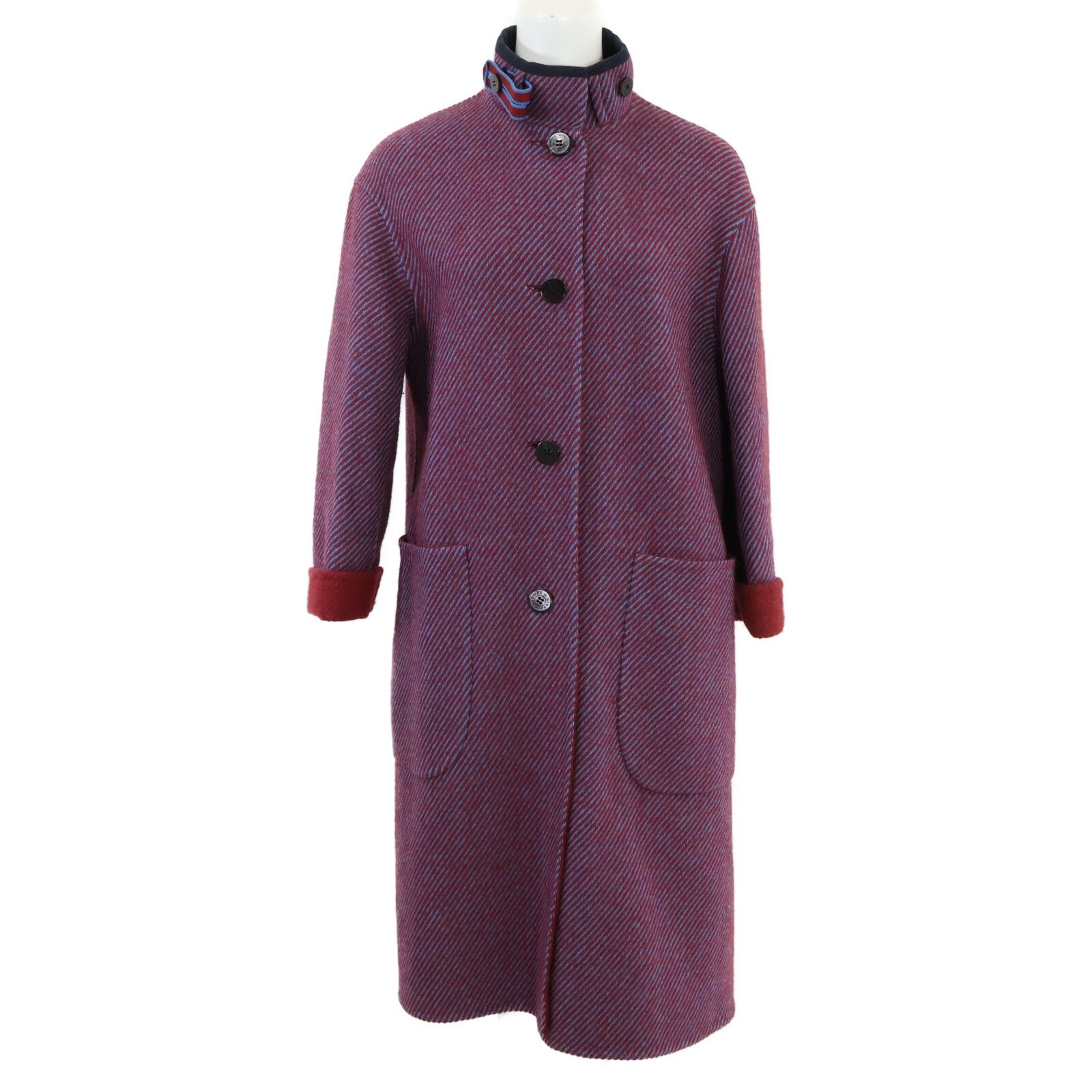 HERMES エルメス ウール スタンドカラーコート 34 - メルカリ