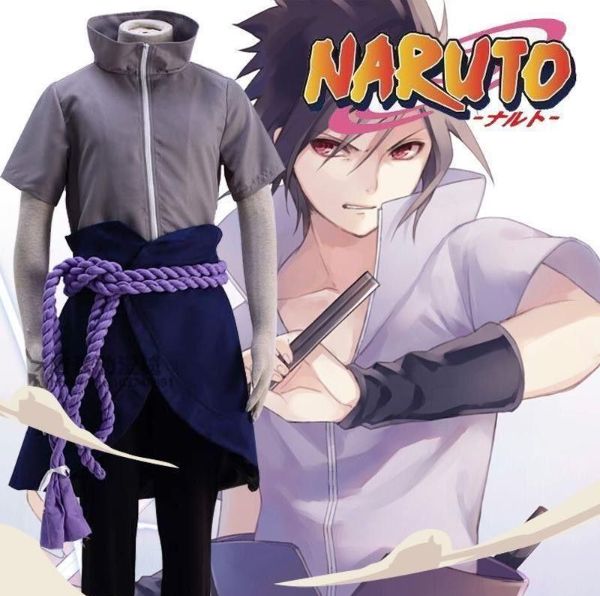アニメ NARUTO -ナルト- 宇智波サスケ 6代目 忍者大 コスプレ 服装 大人用 セット内容 衣装 ウィッグ 靴