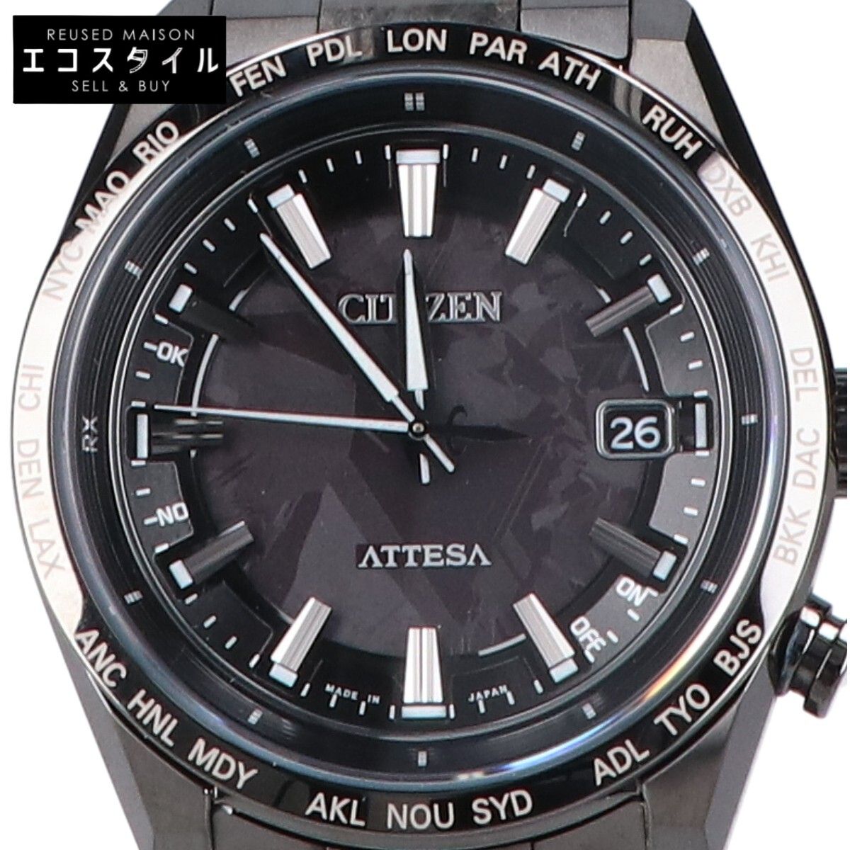 CITIZEN シチズン x HAKUTO R CB 0285 63 E アテッサ ACT Line ブラックチタン エコドライブ電波