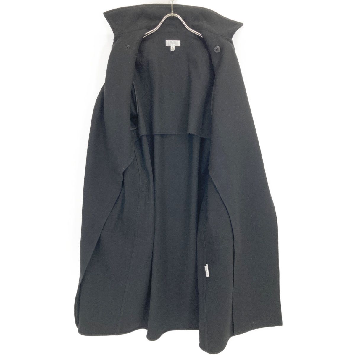 HYKE ハイク 17057 ﾌﾞﾗｯｸ ﾒﾙﾄﾝｳｰﾙ ﾛﾝｸﾞｺｰﾄ 2 - メルカリ