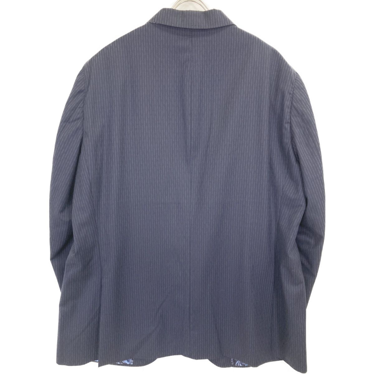 ETRO エトロ ﾈｲﾋﾞｰ ﾋﾟﾝｽﾄﾗｲﾌﾟ 裏地ﾎﾞﾀﾆｶﾙ総柄 2Bﾃｰﾗｰﾄﾞｼﾞｬｹｯﾄ 60