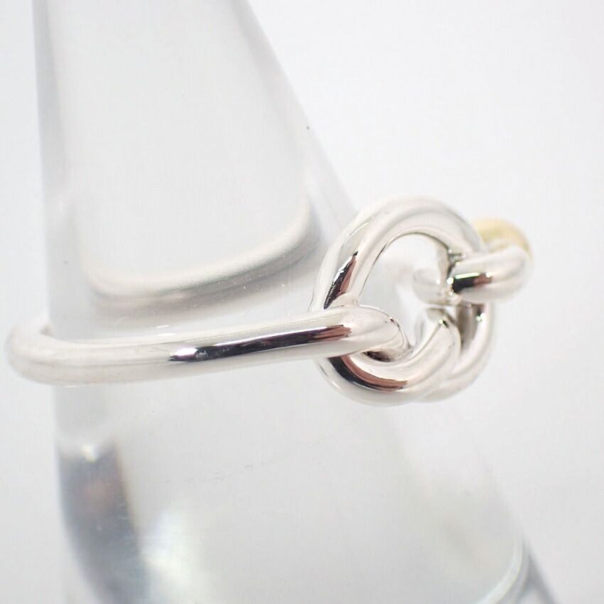 TIFFANY　925/750　ラブノットリング　　中古品 ティファニー フック&アイ ラブノットリング 750 925 コンビ - メルカリ