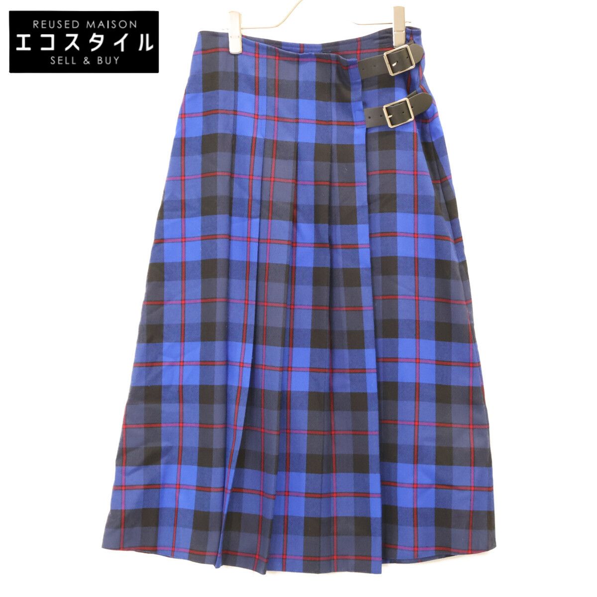 O NEIL of DUBLIN オニールオブダブリン チェック柄 プリーツ ベルトスカート 36