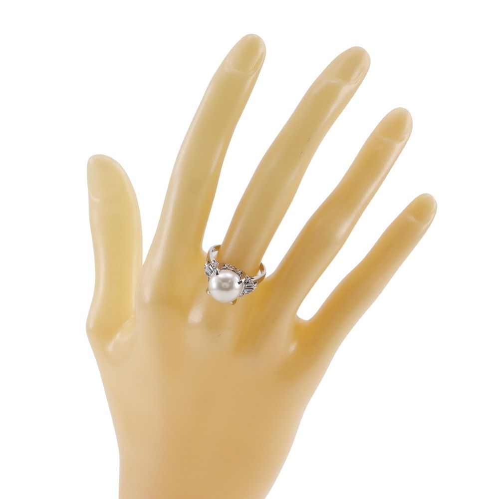 真珠 10.5ｍｍ Pt 900プラチナ×パール×ダイヤモンド 15号 0.21 レディース 8.2 g リング 指輪