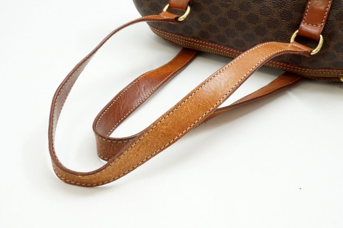 セリーヌ ヴィンテージ マカダム ミニボストン ハンドバッグ トート