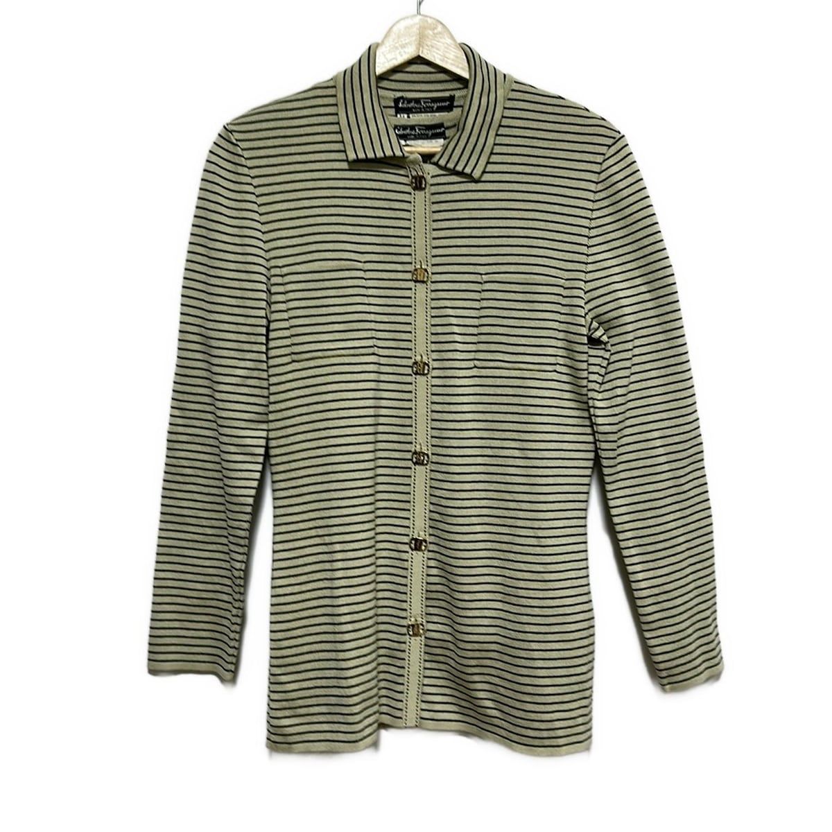 FERRAGAMO|SalvatoreFerragamo サルバトーレフェラガモ アンサンブル レディース - ライトグリーン×黒 ボーダー|ヴァラ