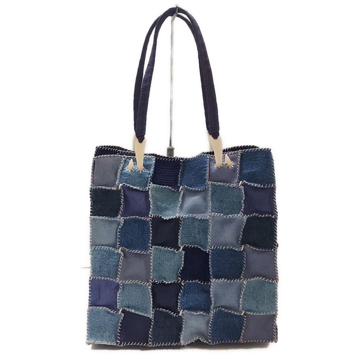 JAMIN PUECH ジャマンピエッシェ トートバッグ ブルー パッチワーク レザー