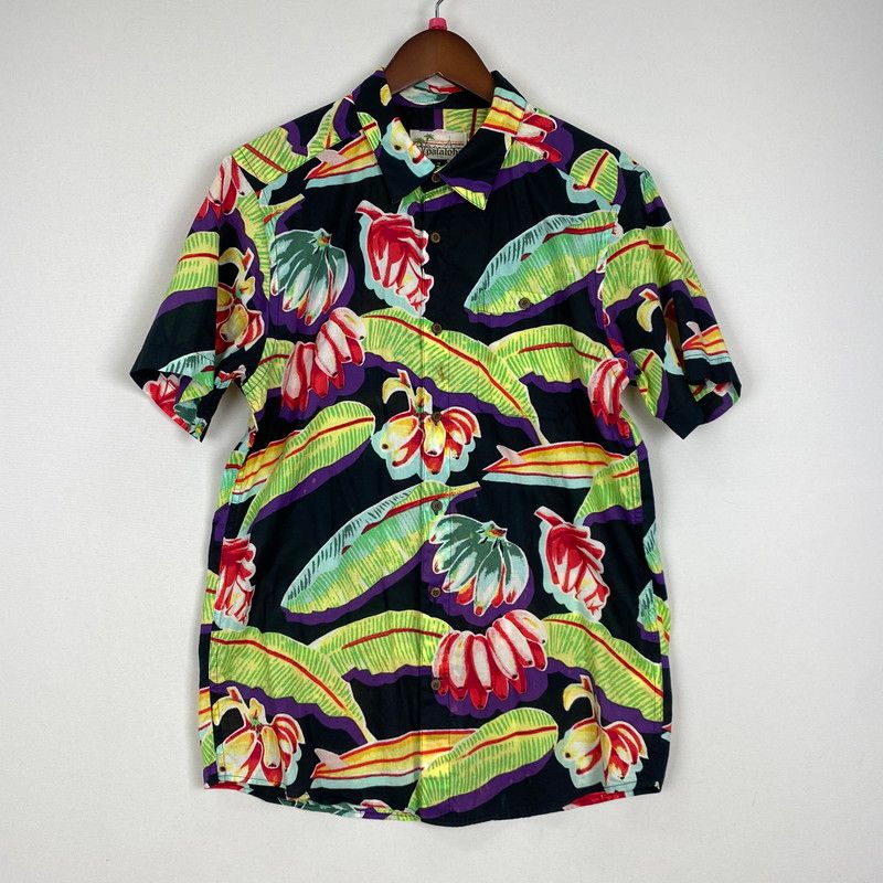 中古品】patagonia パタゴニア PATALOHA BLACK BANANA ALOHA SHIRT