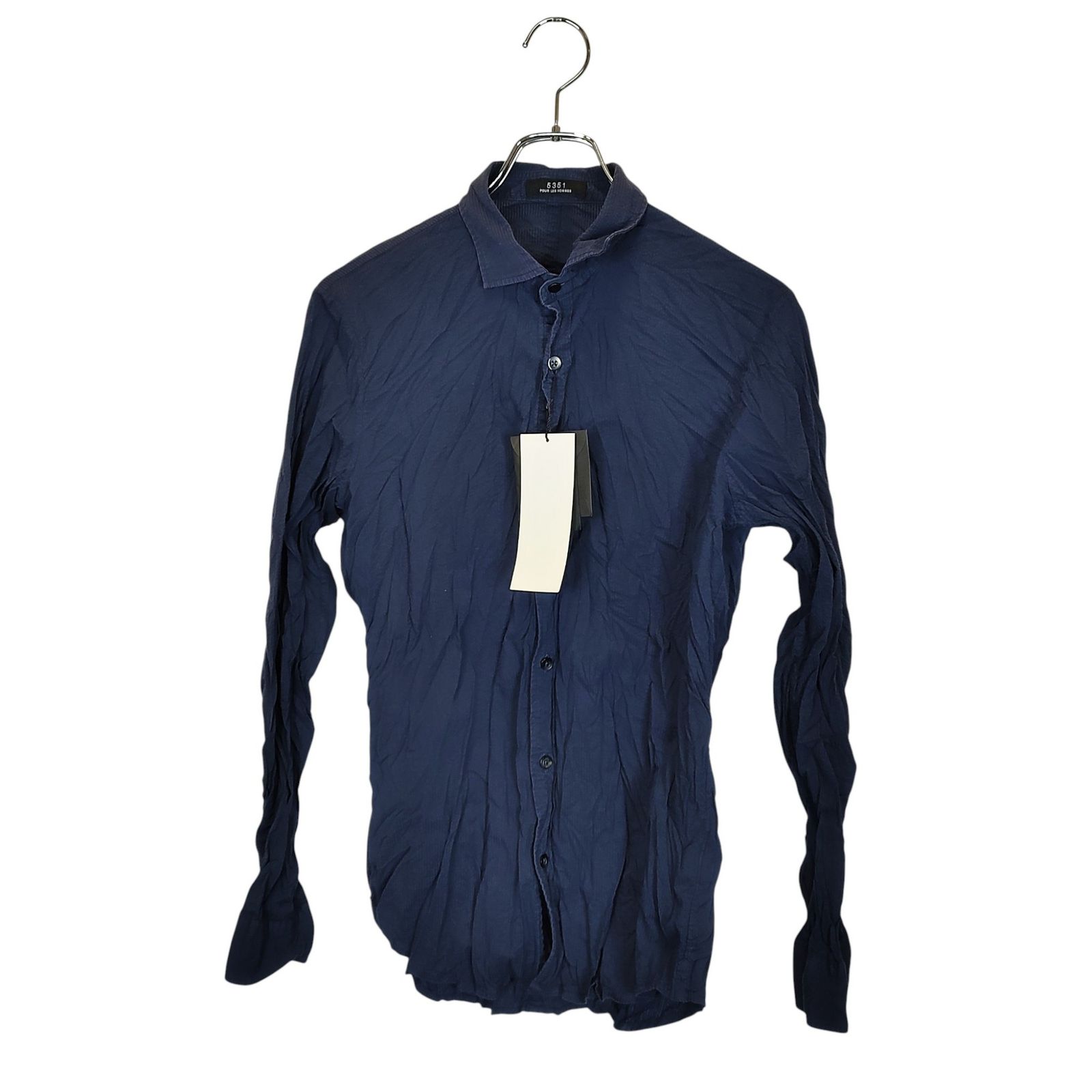 新品未使用　5351 POUR LES HOMMES　シワ加工製品染めシャツ 5351 POUR LES HOMMES 5351プールオム シワ加工 長袖 シャツ
