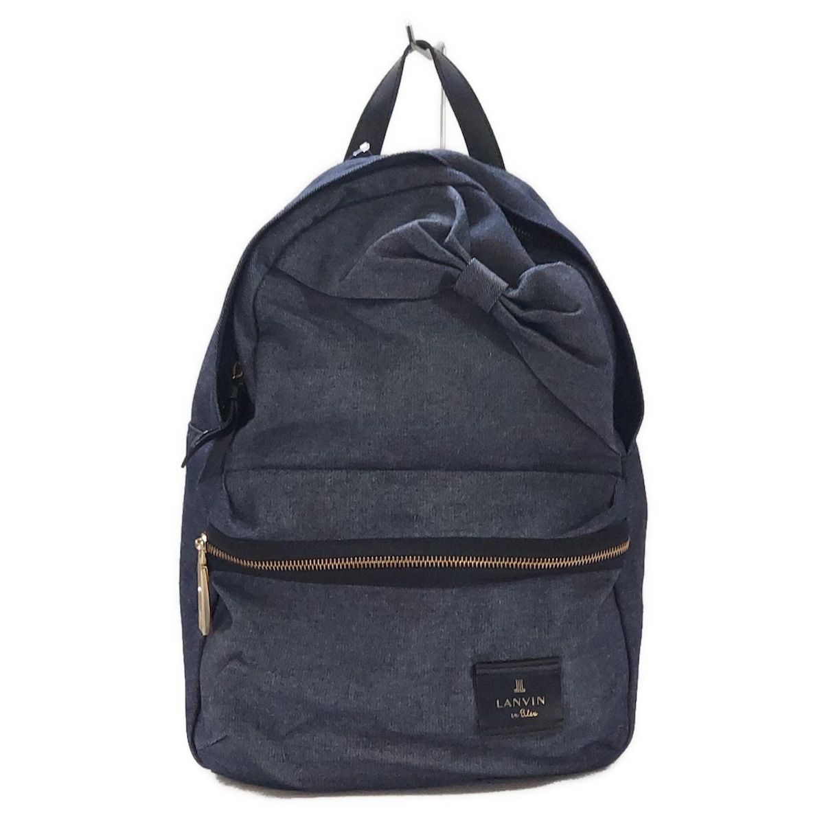 LANVIN en Bleu ランバンオンブルー リュックサック - ダークネイビー×黒 リボン レザー